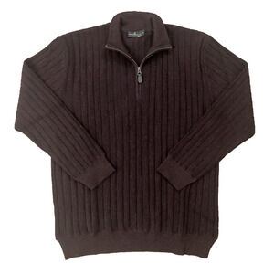 Peru Unlimited Baby Alpaca Wool Blend 1/4 Zip Sweater Size large RED/MAROON